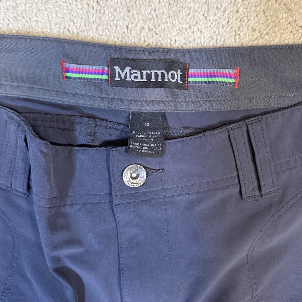 Marmot Hiking Pants Women's 12 Gray Nylon Roll Up Leg Outdoors Stretch Pockets - Picture 3 of 12